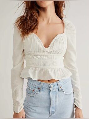 NWOT free people white Chloe top medium